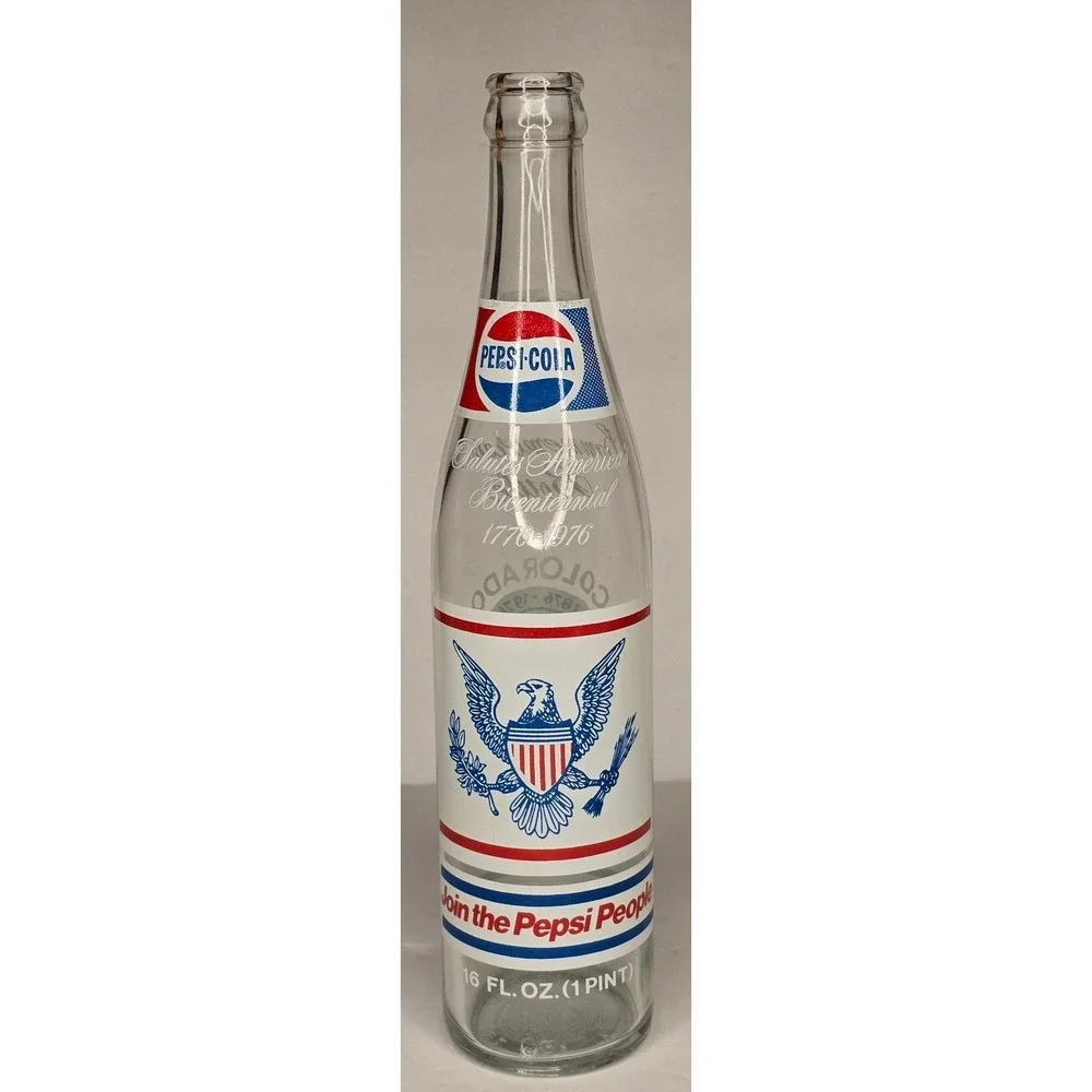 VINTAGE PEPSI-COLA COLORADO CENTENNIAL COMMEMORATIVE SODA BOTTLE 1975 16 oz - Picture 1 of 3